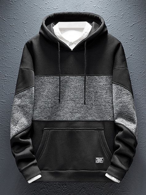 Brand Hoodies, Patchwork Hoodie, Spring Hoodie, Men Hoodies, Autumn Fashion Casual, Hoodies Men Pullover, Tshirt Outfits, Style Streetwear, Mens Spring