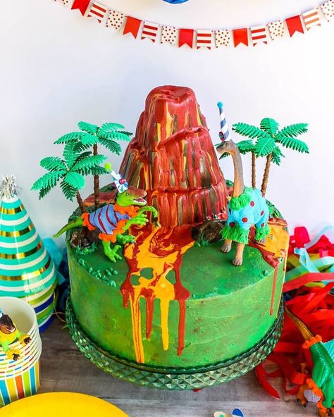 Joshua Birthday, Dinosaur Cakes, Volcano Cake, Prop Cake, Jurassic Park Birthday, Dino Cake, Bake A Cake, Dinosaur Birthday Cakes, Dino Birthday Party