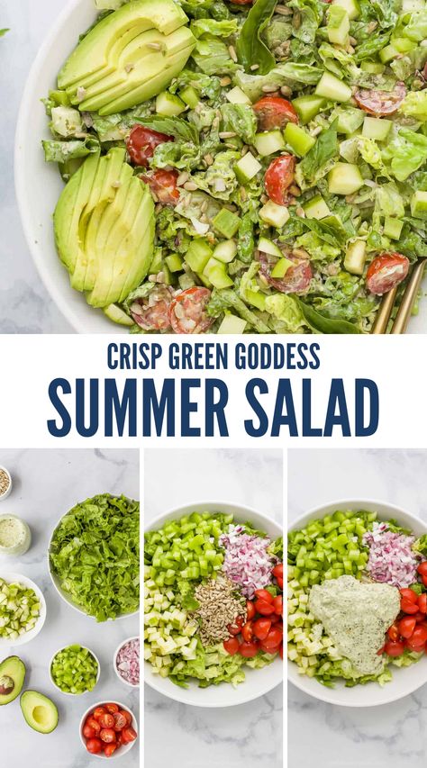 Greek Goddess Salad, Crisp And Green Copycat, Green Goddess Recipe Ideas, Trader Joes Green Goddess Dressing Salad, Green Goddess Salad, Salad Recipes Green Goddess, Easy Green Goddess Salad, The Green Goddess Salad, Salad Green Goddess