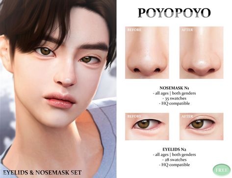 Sims 4 Cc Eyelid Overlay, Sims 4 Kpop Makeup, Sims 4 Eyelid Overlay, The Sims 4 Male Skin Overlay, Sims Skin Overlay, Sims 4 Cc Eye Presets, Sims Presets, Sims4 Makeup, Ts4 Makeup