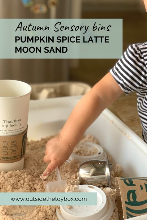 Are you a fan of the pumpkin spice latte? Well, if so then this is the right sensory bin idea for you. This is a unique sensory play idea for Autumn, but it is so engaging for toddlers and preschoolers. Several opportunities for practical life skills like scooping and transferring, but also imaginative play. Check out the full blog post for the full details and more Autumn inspired sensory bin ideas. Funnel Sensory Bin, Pumpkin Pie Sensory Bin, Autumn Sensory Bin, Pumpkin Spice Sensory Bin, Pumpkin Soup Sensory Bin, Fall Edible Sensory Bin, Oats Sensory Bin, Autumn Theme Sensory Play, Homeschool Fall Activities