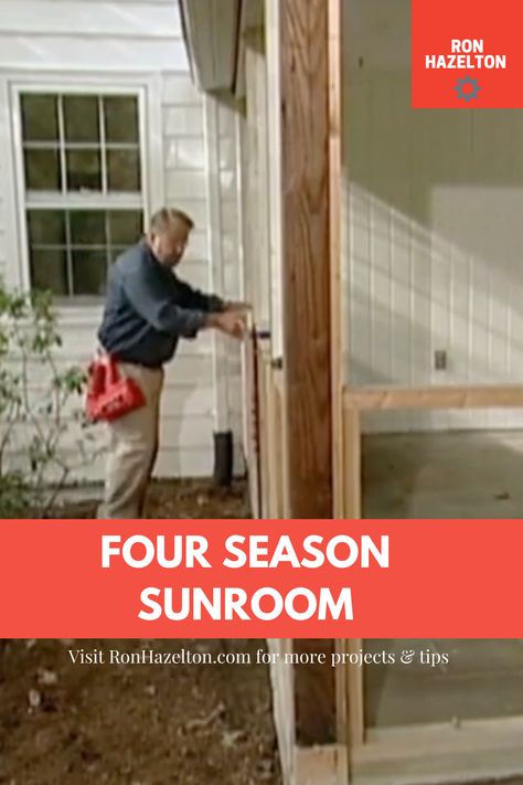 Diy Three Season Room, Porch To Room Conversion, Sunroom Converted To Family Room, Screened Porch To Sunroom Convert, How To Close In A Porch, Close In Porch Ideas, Convert Porch To Sunroom, How To Insulate A Sunroom, Patio Converted To Sunroom