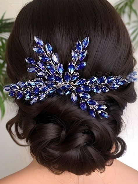 1pc Glass Colored Horse Eye & Rhinestone Decor Hair Comb For Back Of HeadI discovered amazing products on SHEIN.com, come check them out! Horse Eye, Bridal Headwear, Rhinestone Decor, Horse Coloring, Hair Comb, Amazing Products, Colored Glass, Comb, Horses