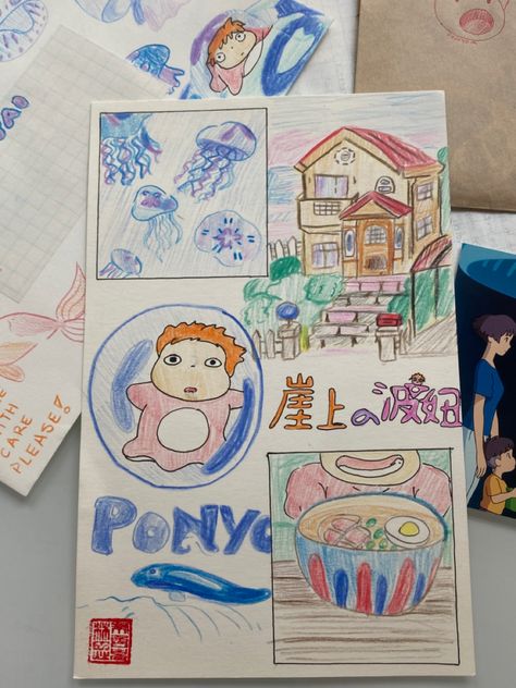 How To Draw Ponyo Studio Ghibli, Ponyo Drawings Sketch, Ponyo Doodle, Ponyo Drawings Studio Ghibli, Ponyo Drawings, Ponyo Drawings Studio Ghibli Art, Ponyo Sketch, Ponyo Jellyfish, Ponyo Journal