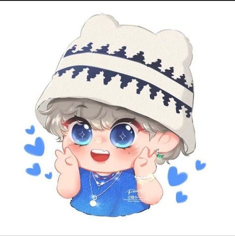 BTS/Tae Bts Chibi Cute Taehyung, Blonde Taehyung, Taehyung's Art, Blonde Baby, Dibujos Anime Chibi, V Chibi, Bts Army Logo, Barbie Paper Dolls, Vkook Fanart