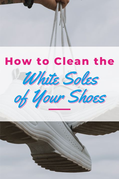 Ever gotten stuck trying to decide how to clean white shoes? It can be harder when the shoes are another color, but have white soles. How can you keep the soles sparkling white, while maintaining the other color? Find out here. Clean White Shoes, How To Clean White Shoes, Dream Laundry Room, Doing Laundry, Laundry Storage, Dirty Clothes, Storage Diy, Diy Cleaning Products, Cleaning Products