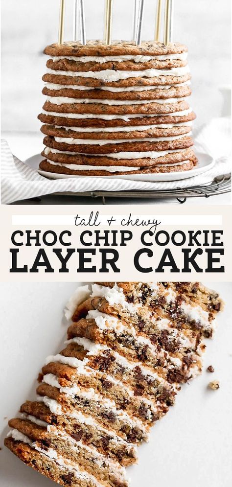 Cookie Layer Cake, Chocolate Chip Cookie Cake Recipe, Baking Competition, Delicious Chocolate Chip Cookies, Giant Chocolate Chip Cookie, How To Stack Cakes, Birthday Cookie, Chocolate Chip Cookie Cake, Cookie Cake Birthday