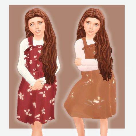 Sims 4 Children Cc Patreon, Kids Long Skirts, Ts4 Patreon, Farmer Outfit, Cc Patreon, Cc Sims4, Cc Clothes, Farm Kids, Sims 4 Children