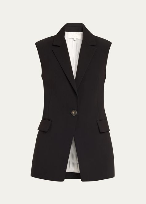 Get free shipping on Vince Sleeveless Longline Blazer at Bergdorf Goodman. Shop the latest luxury fashions from top designers. Sleeveless Blazer, Designer Jackets, Rich Girl, Jacket Design, Black Blazers, Bergdorf Goodman, Outerwear Women, Long A Line, Top Designers