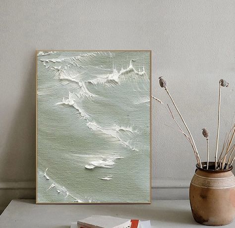 Sea Landscape Painting, Ocean Oil Painting, Abstract Ocean Painting, Painting Ocean, Sea Landscape, Oil Painting Canvas, Wave Painting, Textured Canvas Art, Plaster Art