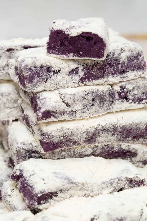 Ube Espasol Recipe - Recipes by Nora Espasol Recipe Filipino Food, Recipe Filipino Food, Almond Bread Recipe, Filipino Sweets, Filipino Snacks, Ube Recipes, Steamed Rice Cake, Filipino Dessert, Asian Dessert