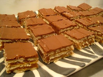 This recipe for "Crunchers" is said to be one of the most pinned recipes on Pinterest. I have to admit, I was intrigued!  These bars are ... Most Pinned Recipes On Pinterest, Club Cracker, Most Pinned, Most Pinned Recipes, Club Crackers, Dessert Recipies, Sweet Bar, Bar Recipes, Led Stripes