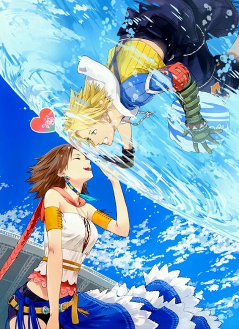 Yuna & Tidus | Final Fantasy X-2 #game Two Anime Characters, Tifa Ff7 Remake, Yuna Final Fantasy, Tidus And Yuna, Fantasy Universe, Final Fantasy Cloud, Final Fantasy Collection, Final Fantasy Artwork, Fanart Bts