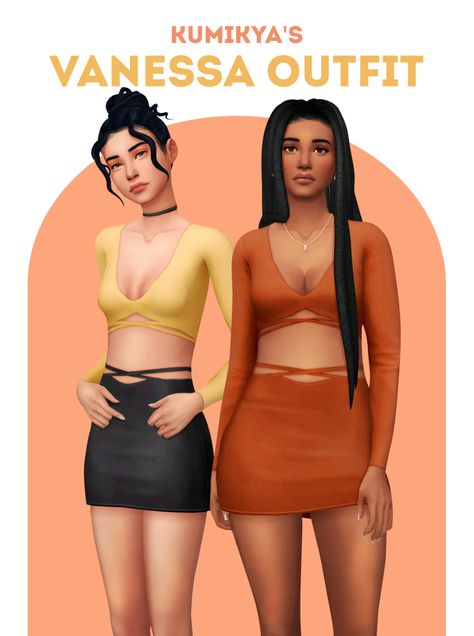 Vanessa Outfit | Kumikya on Patreon Sims 4 Mm Clothes, Sims 4 Cc Maxis Match, The Sims 4 Pc, Cc Clothes, Pelo Sims, The Sims 4 Packs, Sims 4 Mm Cc, Sims 4 Game Mods, Sims 4 Expansions