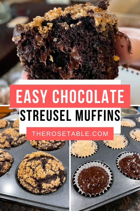 Chocolate Muffins With Crumble Topping, Chocolate Streusel Muffins, Chocolate Crumble Muffins, Chocolate Muffins Moist, Strudel Topping, Streusel Topping For Muffins, Choc Muffins, Chocolate Crumble, Crumb Muffins