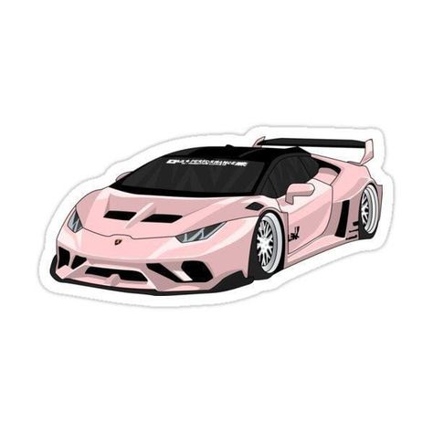 Photos For Stickers, Car Stickers Aesthetic, Cute Pink Stickers, Pink Ferrari, Cars Stickers, Lamborghini Logo, Pink Stickers, Sticker Design Inspiration, Laptop Design