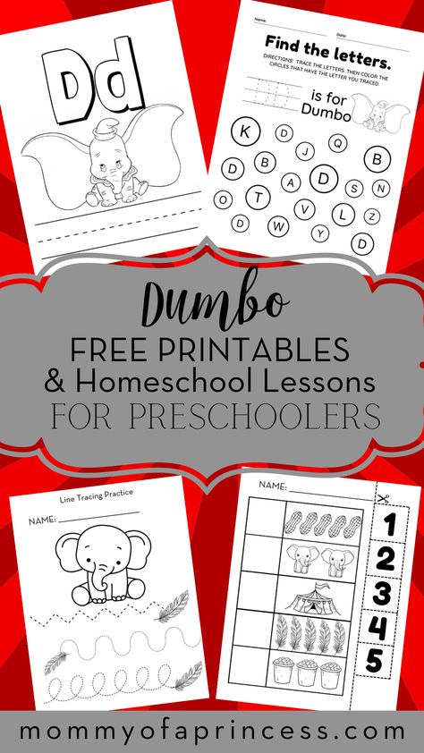 Fun Preschool Disney Activities (D- Dumbo) Disney Craft Activities, Disney Kindergarten Activities, Disney Activities For Preschoolers, Disney Preschool Activities, Dumbo Printable, Circus Tent Craft, Disney Lessons, Disney Themed Classroom, Disney Activities