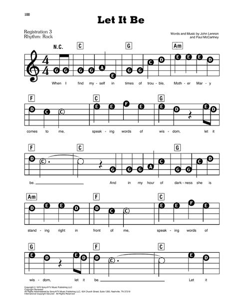 Let It Be Sheet Music | The Beatles | E-Z Play Today Piano Music For Kids, Accordion Sheet Music, Beatles Let It Be, Music Theory Piano, Piano Notes Songs, Song Notes, Music Practice, Easy Piano Sheet Music, Beatles Songs