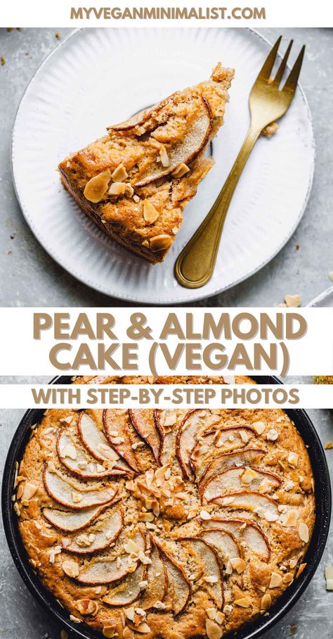 Pasta Food Recipes, Pear Cake Recipes, Pear Dessert Recipes, Pear Almond, Pear And Almond Cake, Pear Dessert, Vegan Baking Recipes, Pear Cake, Usa Food