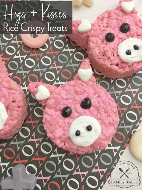 Pig Rice Krispie Treats, Fun Treats To Make, Valentines Day Recipes, Homeschool Meals, Rice Treats, Recipes Rice, Treats To Make, Pink Food Coloring, Valentines Day Desserts