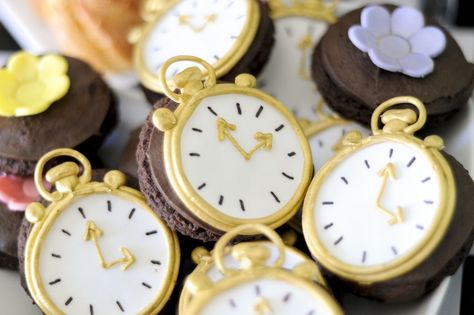 Clock Cookies Clock Cookies, Wonderland Birthday, Alice In Wonderland Birthday, Cookie Decorating, Alice In Wonderland, Clock, Birthday Party, Birthday