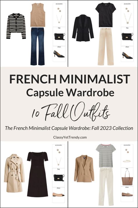 French Fall Outfits 2023, Classic Yet Trendy, Minimalist Luxury Fashion, Minimalist Fall Wardrobe 2023, Classy Yet Trendy 2023, French Minimalist Capsule Wardrobe, Classy Capsule Wardrobe 2023, Weekly Capsule Wardrobe, 2023 Fall Wardrobe Capsule