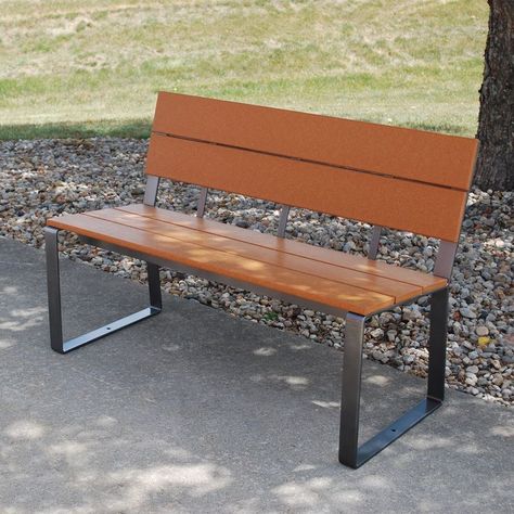 Our Vilas bench combines steel and your choice of either Ipe wood or recycled plastic to create a comfortable site furnishing that is built to last. #Bench #OutdoorBench #Steel #AmericanMade Ipe Wood, Built To Last, Outdoor Bench, American Made, Recycled Plastic, Steel Frame, To Create, Bench, Recycling