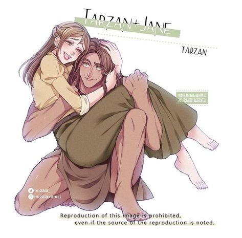 mizalaxxinst Tarzan Disney, Princesas Disney Anime, Disney Au, Tarzan And Jane, Disney Character Art, Animation Disney, Cartoon As Anime, Disney Artwork, Walt Disney Animation