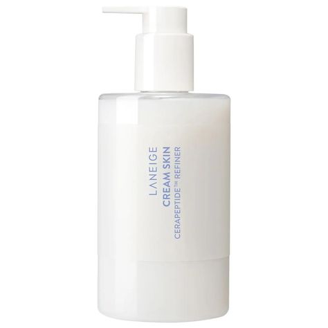 Cream Skin Refillable Toner & Moisturizer with Ceramides and Peptides - LANEIGE | Sephora Laneige Cream Skin, Moisturizing Toner, Hydrating Toner, Oily Skin Care, Refillable Bottles, White Leaf, Skin Cream, Mineral Oil, Skin Treatments