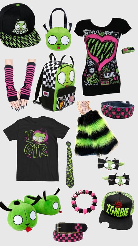 Pink and Green Scene Collage Scene Core Outfit, Scene Kid Aesthetic, Scene Collage, Cryptidcore Outfit, Punk Style Outfits, Estilo Dark, Scene Core, Scene Queens, Scene Outfits