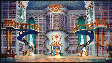 Bells library Belle Library, Bella Disney, Beast's Castle, Lots Of Books, Future Library, Dream Library, Disney Belle, Beautiful Library, Belle Disney