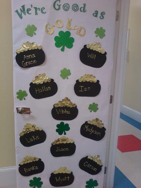 My March theme door(: March Daycare Themes, March Contest Ideas, St Patrick Bulletin Boards Preschool, Saint Patricks Day Decorations Classroom, March Door Decorations Classroom Preschool, St Patty Day Bulletin Board, March Preschool Door Ideas, St Patricks Day Door Decorations Classroom, Saint Patricks Day Door Classroom