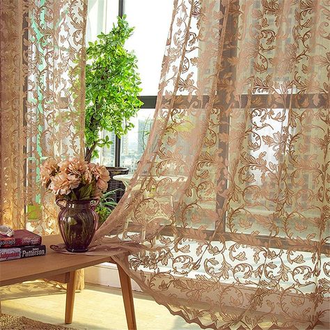 PRICES MAY VARY. Lace 【Package】1 Panel Lace Voile Curtains for Living Room，Size : 59 inches Width by 84 Inches Long（ it's better for the curtain's width be 1.5-2 times of the window's width） 【Sheer Voile Panel Heading Type】Rod Pocket Top Sheer Curtain Drape , Suitable for Most Common Rods Diameter in 2'' 【Fashionable and Durable 】The Tulle Curtain Can be Used for a Long Time, It Fits for Various of Blackout Curtains , It Will Never Out of Date With Its Madern European Pattern Design 【High Qualit Big Windows Living Room, French Lace Curtains, Sheers Curtains Living Room, Voile Panels, Lace Curtain, Living Room Size, Tulle Curtains, Voile Curtains, Curtains For Living Room