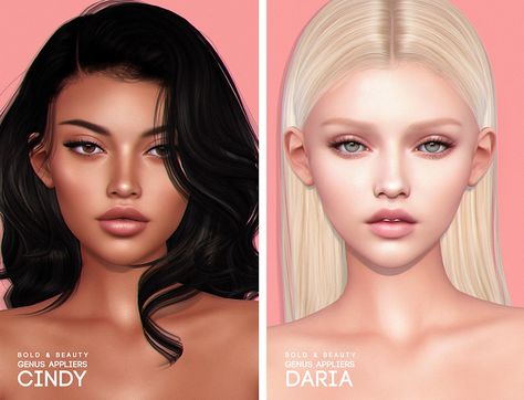 Bold & Beauty Cindy and Daria Applier Genus @Equal10 | Flickr Eyebrows Blonde, Casual Hairstyles, New Skin, New Release, Brown Skin, Sims Cc, Beautiful Black Women, Pretty Art, Woman Face