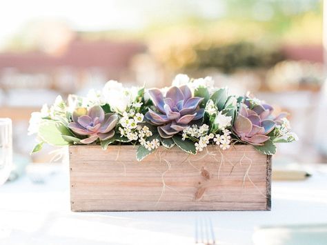 Diy Succulents Centerpiece, Succulent Wedding Table, Succulent Wedding Centerpieces, Wooden Box Centerpiece, Succulent Centerpiece, Beautiful Wedding Centerpiece, Diy Wedding Table, Wedding Table Designs, Succulent Centerpieces