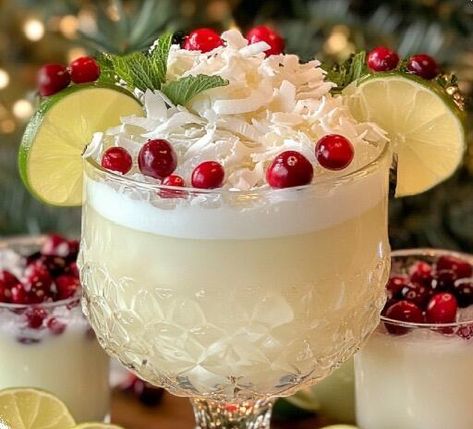 Sip into the Holiday Spirit with a Festive White Christmas Punch Recipe - NewsBreak White Christmas Punch With Alcohol, White Christmas Punch Nonalcoholic, White Christmas Punch, Mounds Bars Recipe, Lobster Cream Sauce, Punch Christmas, Boozy Baking, Thanksgiving Punch, Bellini Cocktail