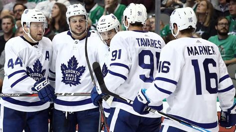 DALLAS -- Auston Matthews and John Tavares each scored two goals for the Toronto Maple Leafs in a 7-4 win against the Dallas Stars at American Airlines Center on Tuesday. John Tavares, Mitch Marner, Auston Matthews, American Airlines Center, Dallas Stars, Toronto Maple, Toronto Maple Leafs, Maple Leafs, American Airlines