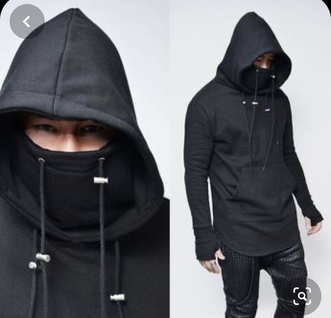 Cyberpunk Couture, Gucci Sweat Suit, Mens Long Cardigan, Ninja Hoodie, Street Goth, Dc Fashion, Cyberpunk Fashion, Tactical Clothing, Men Style Tips