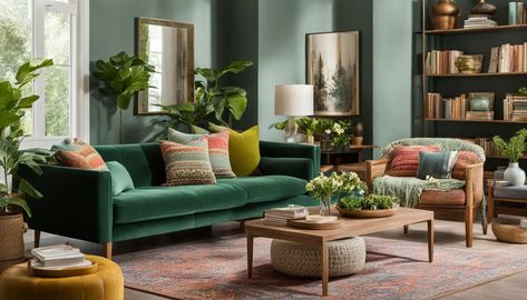 Quantcast Emerald Green Couch Living Room, Emerald Green Couch Living Room Ideas, Green Couch Living Room Ideas, Emerald Green Couch, Emerald Green Sofa, Green Sofas, Green Couch Living Room, Wooden Side Tables, Mint Walls