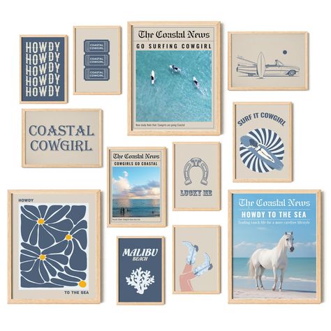 PRICES MAY VARY. Chic Coastal Cowgirl Decor: Transform your space with our coastal cowgirl prints. Each poster captures the essence of coastal room decor preppy and cowgirl chic, perfect for enhancing your coastal cowgirl wall decor Complete Posters Set: Our coastal cowgirl poster set includes a variety of sizes, from 8x10" to 4x6", ensuring versatility in decorating any space. From coastal granddaughter wall decor to preppy pictures, this set covers it all The Perfect Gift: Our coastal cowgirl Coastal Cowgirl Room, Coastal Granddaughter Room, Cowgirl Room Decor, Beachy Dorm, Coastal Living Rooms Ideas, Surf Posters, Beachy Preppy, Coastal Room Decor, Cowgirl Bedroom