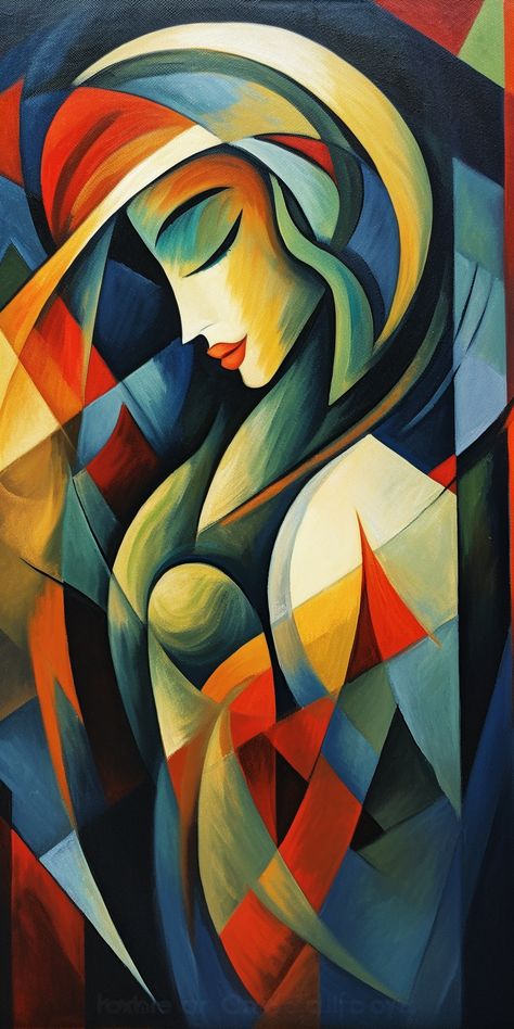 An abstract painting of a woman's heart is an ocean of secrets, cubism, expressionism, Chiaroscuro, beautiful, 8k Kobism Painting, Kubizm Art, Cubism Art Ideas Inspiration, Cubism Art Paintings, Dining Artwork, Cubism Art Modern, Modern Cubism, Cubism Painting, Art Cubism