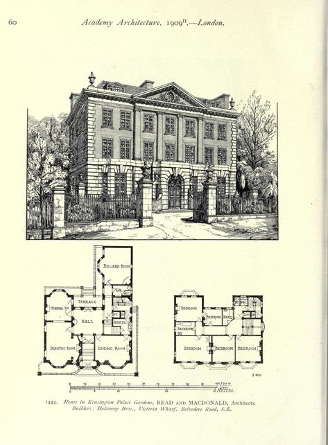 Gregorian House Floor Plan, Georgian Mansion Floor Plans, Porte Cochere House Plans, Manor House Plans, Classic House Plans, Home Blueprints, Manor Floor Plan, Mansion Plans, Castle House Plans