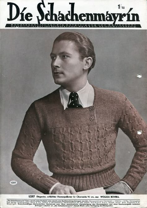 Vintage Hairstyles For Men, 1930s Mens Fashion, 1930s Men, Blithe Spirit, Mens Fashion Sweaters, Vintage Knitwear, What Men Want, Vintage Mens Fashion, Retro Men