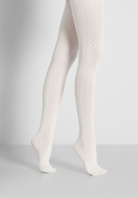 Cable Knit Tights, Floral Tights, Preppy Girls, Knit Tights, White Tights, Warm Weather Outfits, Valentines Outfits, Opaque Tights, Fashion Tights