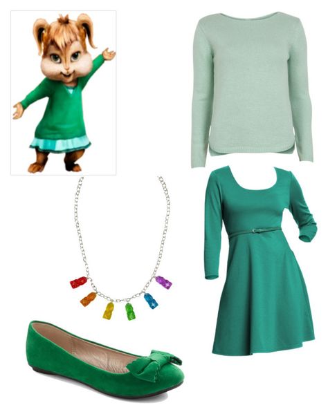 "The Chipettes- Eleanor inspired" by sidneysmansueto ❤ liked on Polyvore featuring VILA, Old Navy, eleanor, the chipettes, music and cosplay Eleanor Chipmunk Costume, Eleanor Chipette Costume, Chippetts Costume, Eleanor Chipette, Chipettes Eleanor, Alcove Design, Alvinnn!!! And The Chipmunks, Cartoon Halloween Costumes, Cheer Dress