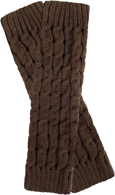 Wrapables Women's Cable Knit Leg Warmers, Dark Brown at Amazon Women’s Clothing store Brown Arm Warmers, Brown Leg Warmers, Outfit Staples, Knee Warmers, Cable Knit Leg Warmers, Bohemian Winter, Lace Tape, Knit Leg Warmers, Leg Warmer