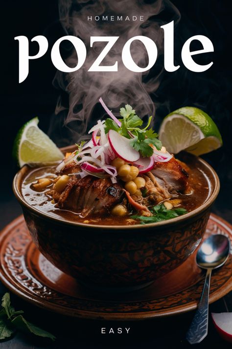 Steaming bowl of homemade pozole topped with radishes, cilantro, and lime wedges. Pazole Soup Mexican Authentic, Authentic Pozole Recipe Mexican, Pazole Soup Mexican, Authentic Pozole Recipe, Mexican Soup Pozole, Posole Recipe Pork, Pazole Soup, Mexican Soup Recipes Authentic, Authentic Mexican Pozole Recipe