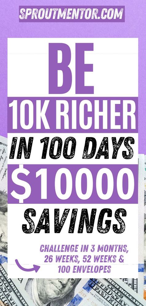 How To Save 10,000 Dollars In 3 Months, 26 Weeks, 52 Weeks, With This 10K Saving Challenge 10000 Dollars In 100 Days, Save 10 000 In 6 Months, Save 10000 In 100 Days, How To Save 10000 In 6 Months, 10000 In 100 Days, Save 10 000 In 52 Weeks, 10k Savings Challenge, 10k Savings, 10 000 Dollars