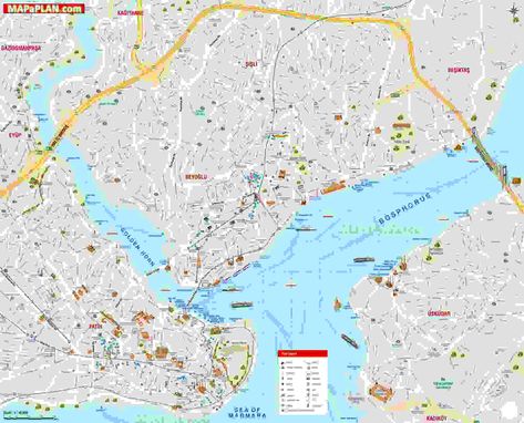 Istanbul top tourist attractions map - Detailed street names English travel guide showing must-see places & best destinations to visit in Europe & Asia Istanbul Map, Basilica Cistern, Travel English, Istanbul Travel, Public Bath, Blue Mosque, Hagia Sophia, Grand Bazaar, Street Names