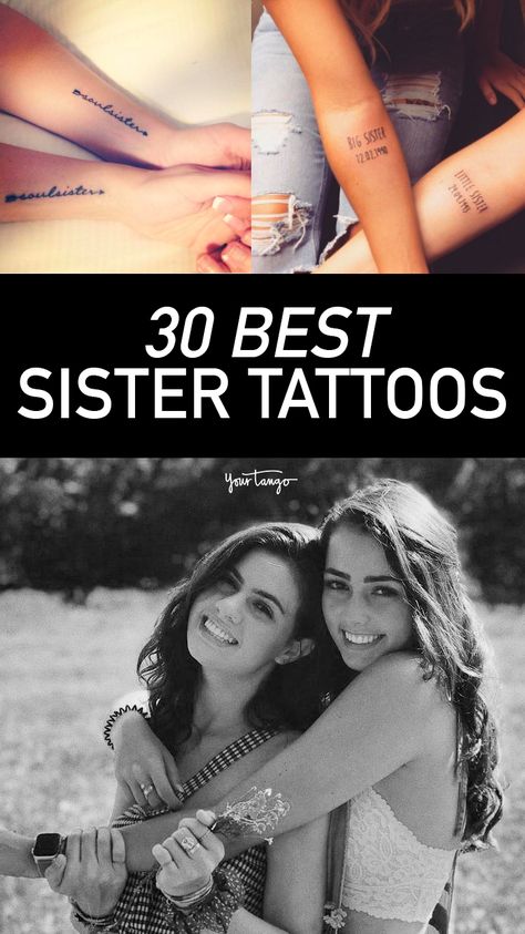 Matching Sister Tattoos For 4 Sisters, One Of Two Tattoo Sister, Creative Sister Tattoos, Small Tattoos For Sisters Sibling, 4 Sister Tattoos Matching, Sister Tattoos For 4 Sisters Small, Sister Maiden Name Tattoo, Unique Sister Tattoos For Three, Small Tattoos Sisters Matching